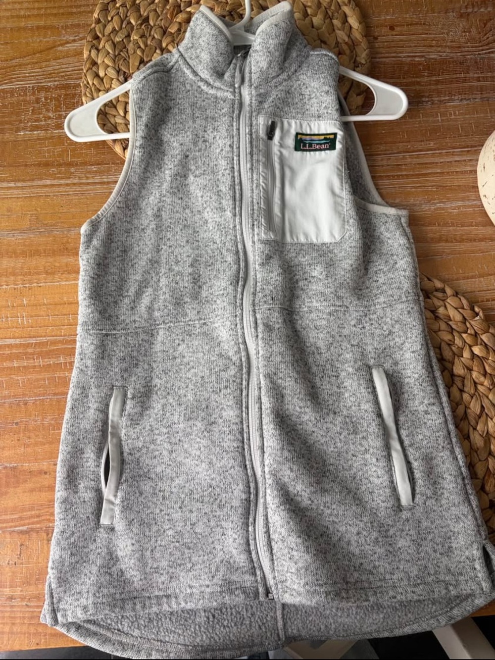 L.L. Bean Gray Heather Fleece Vest
